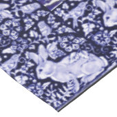 Dedham Blue en White Rabbit Ceramic Tegel Tableclo Tafelkleed (Gekanteld)