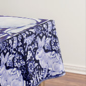 Dedham Blue en White Rabbit Ceramic Tegel Tableclo Tafelkleed (Voorbeeld)