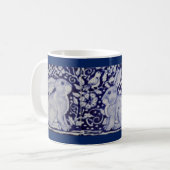 Dedham Blue en White Rabbit Ceramic Tile Coffee Mo Koffiemok (Voorkant links)