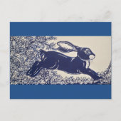 Dedham Blue Rabbit,  blauw en wit design Briefkaart (Voorkant)
