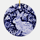 Dedham Blue Rabbit, Classic Blue & White Dated Keramisch Ornament (Achterkant)