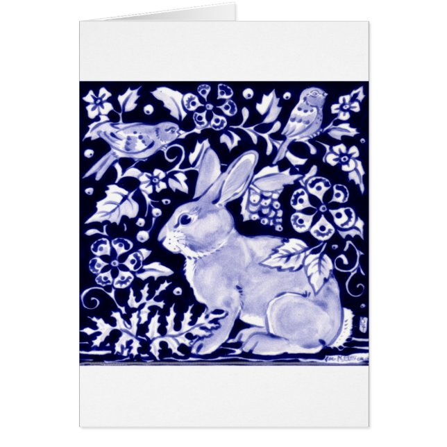Dedham Blue Rabbit, Classic Blue & White Design (Voorkant)