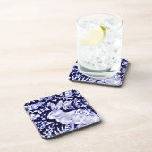 Dedham Blue Rabbit, Classic Blue & White Design Bier Onderzetter (Rechterzijde)