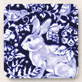 Dedham Blue Rabbit, Classic Blue & White Design Bier Onderzetter