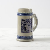 Dedham Blue Rabbit, Classic Blue & White Design Bierpul (Voorkant rechts)