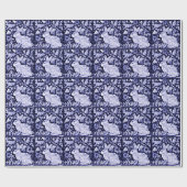 Dedham Blue Rabbit, Classic Blue & White Design Cadeaupapier (Vlak)