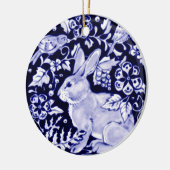 Dedham Blue Rabbit, Classic Blue & White Design Keramisch Ornament (Links)