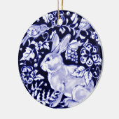 Dedham Blue Rabbit, Classic Blue & White Design Keramisch Ornament (Links)
