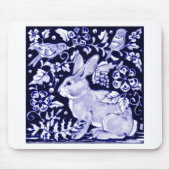 Dedham Blue Rabbit, Classic Blue & White Design Muismat (Voorkant)