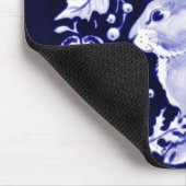 Dedham Blue Rabbit, Classic Blue & White Design Muismat (Hoek)