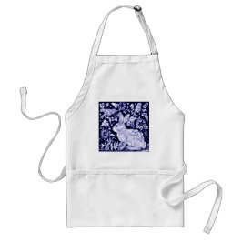 Dedham Blue Rabbit, Classic Blue & White Design Standaard Schort