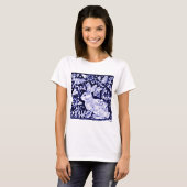 Dedham Blue Rabbit, Classic Blue & White Design T-shirt (Voorkant volledig)