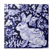 Dedham Blue Rabbit, Classic Blue & White Design Tegeltje (Voorkant)