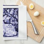 Dedham Blue Rabbit, Classic Blue & White Design Theedoek (Quarter Fold)