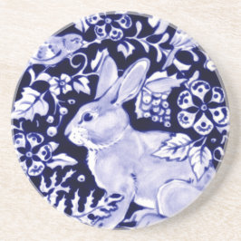 Dedham Blue Rabbit, Classic Blue & White Design Zandsteen Onderzetter