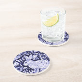 Dedham Blue Rabbit, Classic Blue & White Design Zandsteen Onderzetter (Zijkant)