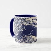 Dedham Blue Rabbit Mok Blue & White (Voorkant links)