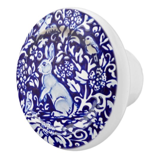 Dedham Blue White Rabbit Ceramic Drawer Pull Knop (Rechts)