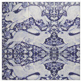 Dedham Blue & White Rabbit Tile Designer Fabric Stof (Swatch)