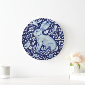 Dedham Cobalt Blue & White Rabbit Bord Clock Bird Grote Klok (Huis)