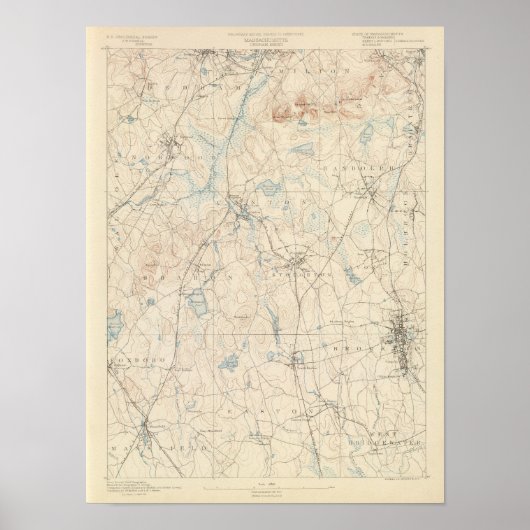 Dedham, Massachusetts Poster (Voorkant)