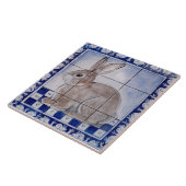Dedham Rabbit Bunny Blue  Art keramische Tegeltje (Zijkant)