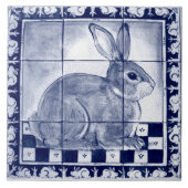 Dedham Rabbit Bunny Blue Art Tegeltje (Voorkant)