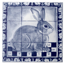 Dedham Rabbit Bunny Blue  Art