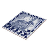 Dedham Rabbit Bunny Blue  Art Tegeltje (Zijkant)