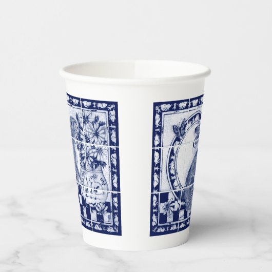 Dedham Rabbit Bunny Donkerblauw Wit Schattige Tege Papieren Bekers (Links)