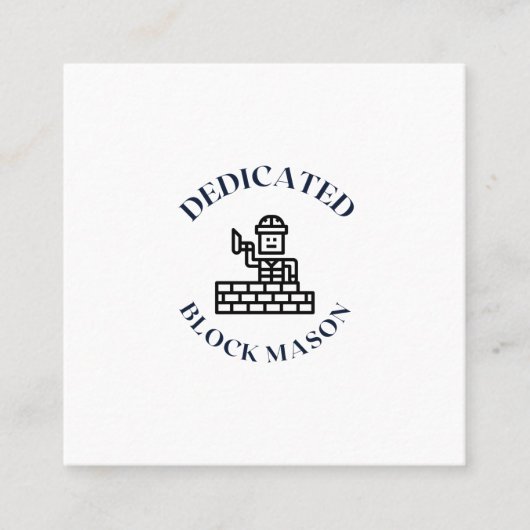 DEDICATED BLOCK MASON VIERKANTE VISITEKAARTJE (Voorkant)