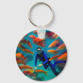 Dedicated Diver's gepersonaliseerd met QR-code Sleutelhanger (Voorkant)