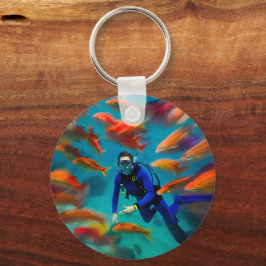 Dedicated Diver's gepersonaliseerd met QR-code Sleutelhanger