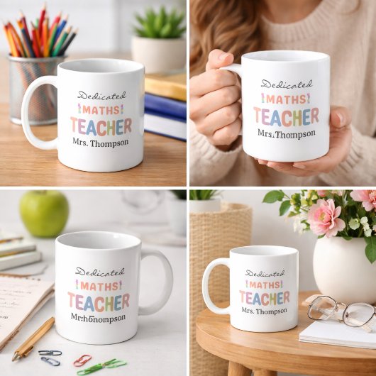 Dedicated Maths Teacher Personalized Name  Koffiemok