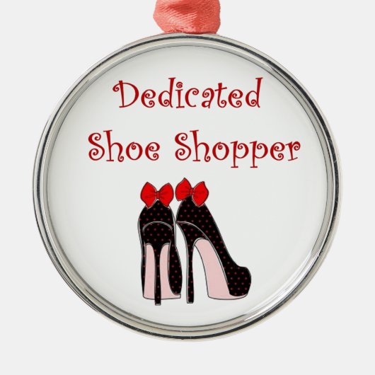 Dedicated Shoe Shopper Metalen Ornament (Voorkant)