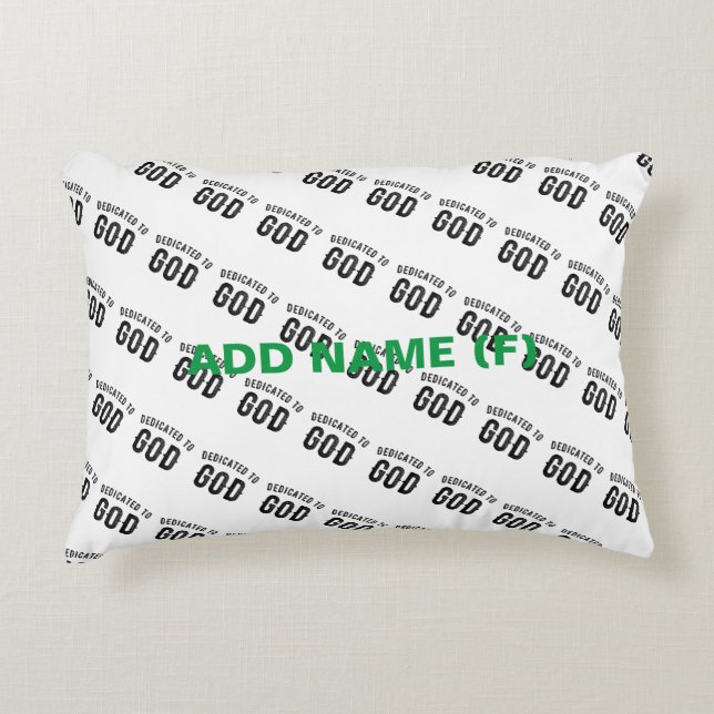 DEDICATED TO GOD COOL  BLACK TEKST ACCENT KUSSEN (Voorkant)
