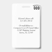 DEDICATED TO GOD COOL BLACK TEKST BADGE (Back)