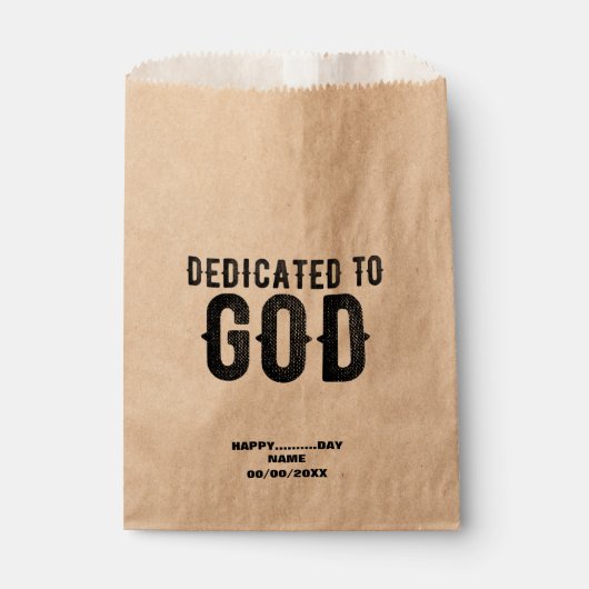 DEDICATED TO GOD COOL BLACK TEKST BEDANKZAKJE (Voorkant)