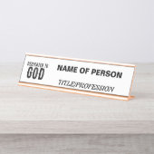 DEDICATED TO GOD  COOL BLACK TEKST BUREAU NAAMBORDJE (Voorkant)