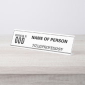DEDICATED TO GOD  COOL BLACK TEKST BUREAU NAAMBORDJE (Voorkant)