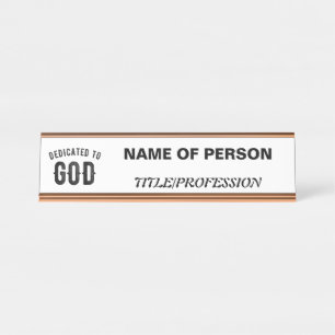 DEDICATED TO GOD COOL  BLACK TEKST BUREAU NAAMBORDJE