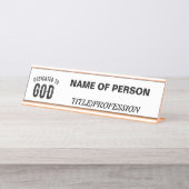 DEDICATED TO GOD COOL  BLACK TEKST BUREAU NAAMBORDJE (Voorkant)