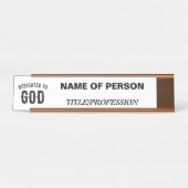 DEDICATED TO GOD COOL  BLACK TEKST BUREAU NAAMBORDJE (Voorkant)
