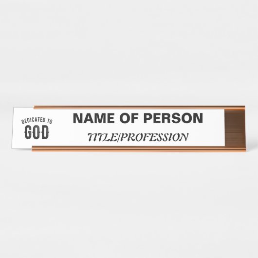 DEDICATED TO GOD COOL  BLACK TEKST BUREAU NAAMBORDJE (Voorkant)