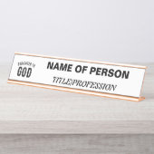 DEDICATED TO GOD COOL  BLACK TEKST BUREAU NAAMBORDJE (Voorkant)