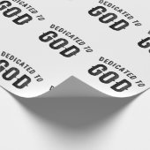 DEDICATED TO GOD COOL BLACK TEKST CADEAUPAPIER (Hoek)