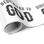 DEDICATED TO GOD COOL BLACK TEKST CADEAUPAPIER (Rol Hoek)