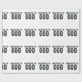 DEDICATED TO GOD COOL BLACK TEKST CADEAUPAPIER (Vlak)