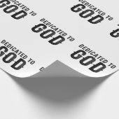 DEDICATED TO GOD COOL BLACK TEKST CADEAUPAPIER (Hoek)