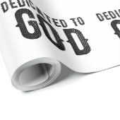 DEDICATED TO GOD COOL BLACK TEKST CADEAUPAPIER (Rol Hoek)